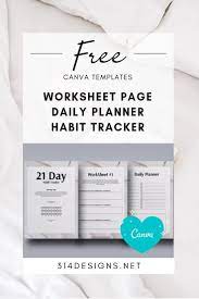 Get This Totally Free Canva Template Set To Create A Beautiful Workbook Planner Or Habit Tracker For Workbook Template Planner Template Free Planner Templates