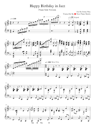 Compositions for different skill levels. Happy Birthday Song In Jazz Arr By Jonny May Sheet Music For Piano Solo Musescore Com