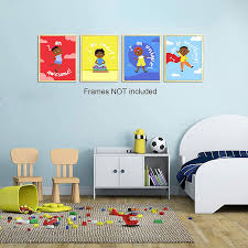 Designing a boys' bedroom comes with its challenges. Buy Boys Room Decor Wall Art Decoration For Boys Bedroom Motivational Black Boy Canvas Prints African American Canvas Art With Inspirational Words Gift Idea For Little Boys Canvas Set Of 4 Unframed