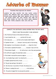 Here are some examples of adverbs of manner: Adverbs Of Manner English Esl Worksheets For Distance Learning And Physical Classrooms