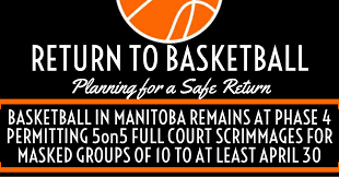 This report by the canadian press was first published april 26, 2021. Basketball In Manitoba Remains At Phase 4 Permitting 5on5 Full Court Scrimmages For Masked Groups Of 10 To At Least April 30 Basketball Manitoba