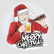 Santa Claus Beer Christmas Party Artwork Vector Santa Alcohol Art Png And Vector With Transparent Background For Free Download Dizajn Karty Shablony Otkrytok Instagram