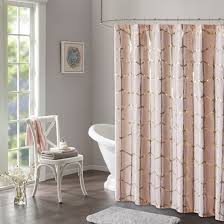 Arielle Printed Metallic Shower Curtain Blush Pink Shower Curtains Gold Shower Curtain Printed Shower Curtain