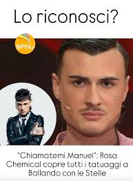 Rosa Chemical copre tutti i tatuaggi a Ballando con le Stelle: "Chiamatemi  Manuel". #BallandoConLeStelle #rosachemical #Manuel #tatuaggi #libertà