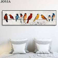 Large Canvas Bird Wall Art Online Shop Abstract Bird Picture Classic Decor Sparrow Group Wire Little Birds Wall Art Printed Bird Wall Art Bird Watercolor Paintings Oil Painting On Canvas
