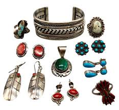 M. J. Garcia Sterling Silver, Turquoise & Coral Earrings