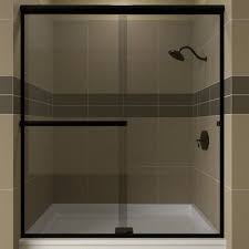 Arizona Shower Door Lese 70 38 X 60 Bypass Semi Frameless Shower Door Glass Type Clear Glass Fi Black Shower Doors Shower Doors Semi Frameless Shower Doors