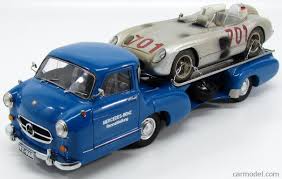 Cmc M163 Scala 1 18 Mercedes Benz Racing Car Transporter Truck Rennabtellung 1955 300slr Spider N 701 Mille Miglia After Ra Mercedes Benz Rennwagen Mercedes