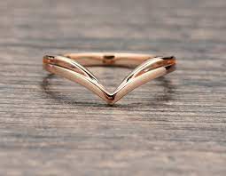 Free Shipping Alternative Half Eternity Wedding V Shaped Band In 18k Rose Gold Diamond Wedding Ring Bridal Ring Stackable Band Gold Rings Fashion Gold Ring Designs Antique Wedding Rings