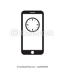 I'm using the stock launcher and no dynamic clock for me. Smartphone With Clock Icon On The Screen Time Symbol Mobile Device Black And White Vector Illustration Canstock