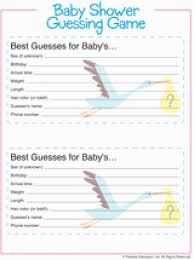 baby shower game guess baby gender weight etc game