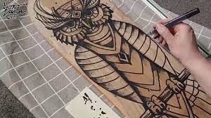 skillshare preview drawing painting an ornate owl onto upcycled skat skillshare paint markers drawings