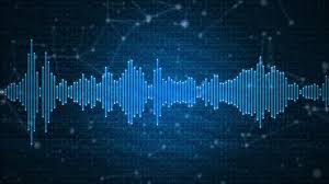 Audio Spectrum Animation Sound Waveform On Blue Background With Tv Static Noise Effects Motion Background Videobl Animation Background Tv Static Background