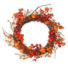 Rosalind wheeler hydrangea autumn rose and berry pods outdoor. Northlight Red And Orange Fall Berry And Mini Pumpkin Artificial Thanksgiving Wreath 20 Inch Unlit Target