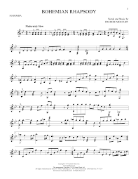 Instrumental solo in bb major. Bohemian Rhapsody Sheet Music Queen Marimba Solo