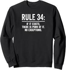Amazon.com: Rule 34, If It Exists There Is Porn Of It. Sweatshirt :  Clothing, Shoes & Jewelry