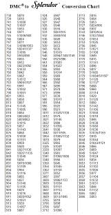 Dmc To Splendor Conversion Chart