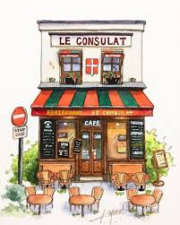 Krystal On Instagram Cafe Shop Sketch Sketchbook Watercolor Watercolorpainting Draw Drawing Draw Building Art Watercolor Architecture Art Drawings