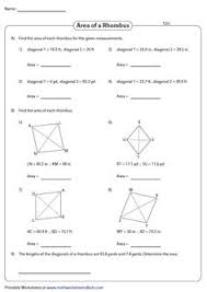 Area Of A Rhombus Decimals Rhombus Math Foldables Finding Area