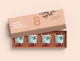 Free Candles Package Mockup Psd Candle Packaging Candle Box Packaging Candle Mockup