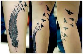 Birds Of A Feather Saying Want Something Like This Feather Tattoo Meaning Feather With Birds Tattoo Feather Tattoo Design