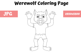 In legends and myths, the werewolf is a man who turns into a wolf at night and wanders through the countryside, writes le petit robert in its definition of the term. Werewolf Coloring Page For Kids Graphic By Mybeautifulfiles Creative Fabrica