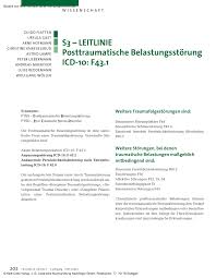 Pdf S3 Leitlinie Posttraumatische Belastungsstorung Icd 10 F43 1