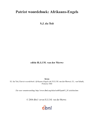 Patriot Woordeboek Afrikaans Engels