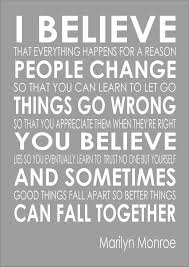 Marilyn Monroe Quote I Believe That Everything Happens For A Reason Wall Art Ebay Done Quotes Monroe Quotes Marilyn Monroe Quotes