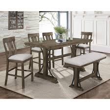 Shop wayfair for all the best bench counter height kitchen & dining room sets. Claremont Quincy 6 Piece Counter Height Dining Set In Gray Nebraska Furniture Mart