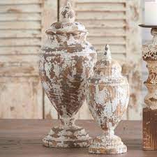 Distressed White Washed Urn Finial 38 Finials Guest Room Decor Decor