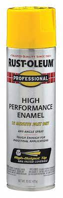 Rust Oleum Professional Rust Preventative Spray Paint In Gloss Safety Yellow For Aluminum Fiberglass Metal P 490t05 7543838 Grainger