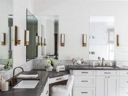 Sharp angles complement the angled wall. Double Vanity Bathroom Design Ideas Decorating Hgtv