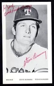 Steve Dunning RANGERS SIGNED 3-1/2 x 5-3/4 AUTOGRAPH PHOTO CARD AUTO COA #1