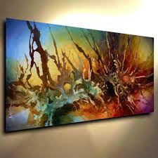 Abstract Painting Modern Contemporary Original Art Decor Mix Lang Cert Unique Artdeco Abstract Painting Modern Abstract Painting Art Deco Artists