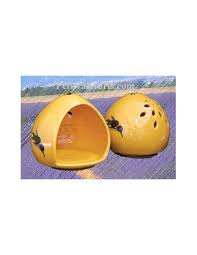 Porte Range Cache Eponge En Ceramique Et Faience Emaillee Jaune Provencal Au Decor Olives Noires