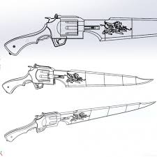 Black functional squall leonhart gunblade revolver replica. Skrimarket