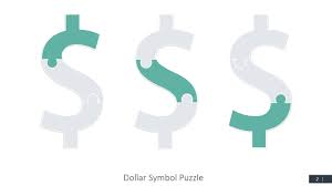 Dollar symbolism the dollar symbol itself ($) is said to be derived from the previously used p s, which represented the mexican peso, spanish piaster, or pieces of eight. people eventually began to write the 'p' over the 's,' then a single line over the 's,' creating the dollar symbol. Currency Symbols Puzzle Shapes For Powerpoint Slidemodel