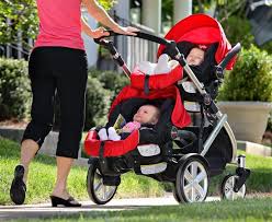 B Ready Stroller With Two Chaperone Infant Car Seats In Red Newborn Stroller Double Strollers Best Double Stroller