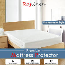 Rajlinen Waterproof Mattress Protector King Size 15 Inch Pocket Depth White Solid Antiallergy Antibacterial En Mattress Waterproof Mattress Mattress Protector