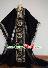 Chinese Han Dynasty Royal Highness Black Hanfu Ancient Swordsman ...