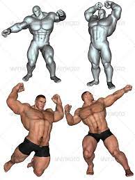 Bodybuilder Bodybuilding Male Body Drawing Action Poses