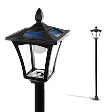 Outdoor post light for pathway walkway,glass exterior pole lamp pillar lantern. Buy Home Zone Solar Lamp Post Light 65 Tall Decorative Outdoor Solar Garden Lamp Post Lights 1 Set Online In Indonesia B084xwzpt1