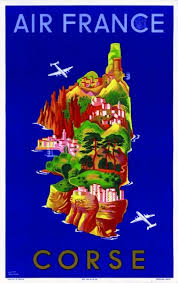 Corse Air France Perceval Paris Affiche Entoilee Vintage Poster On Linnen T B E A Petites Restaura Affiches De Voyage Retro Air France Affiches De Voyage