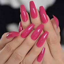 For your coffin nails, paint some of your nails shiny black. Eda Luxury Beauty Pink Luxe Design Full Cover Press On Nails Acrylic Nail Kit Artificial Nail Tips Shiny False Nails Extra Long Ballerina Coffin Square Nail Art Fashion Fake Nails Us
