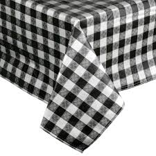 Intedge 52 X 52 Black Checkered Gingham Vinyl Table Cover With Flannel Back Vinyl Table Covers Table Covers Checkered Tablecloth