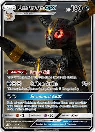Umbreon Gx Custom Pokemon Card Pokemon Tcg Cards Pokemon Cards Cool Pokemon Cards