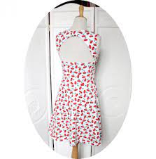 Devenez membre pour la livraison gratuite et illimitée. Robe D Ete Courte Sans Manche A Dos Nu En Maille Jersey Stretch De Coton Blancs Imprime Cerises Rouges Ete Anne Sophie Toniazzi Une Creatrice De Mode Sur Mesure Achat Vente