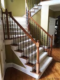 After The Iron Baluster Upgrade From M C Staircase Trim Removal Of Wooden Balusters And Installation Of Alternating Sin Wooden Stairs Stairs Iron Balusters