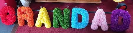 Funeral flower messages for father. Rainbow Grandad Silk Funeral Flower Letters Silky Bouquets Ltd